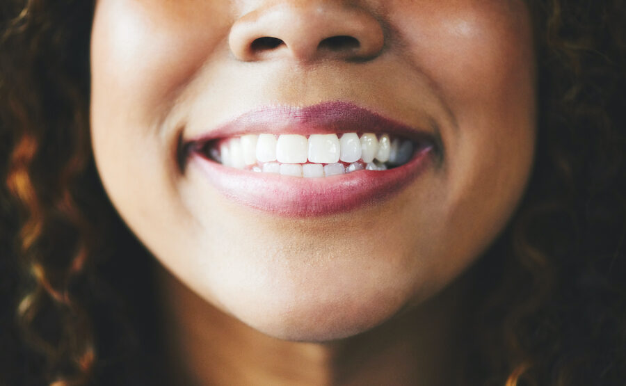 Closeup of a Black woman smiling